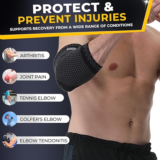 NeoTech Care Elbow Support Brace - Breathable - Men, Women, Right or Left (Black Color, Size XL, 1 Unit)