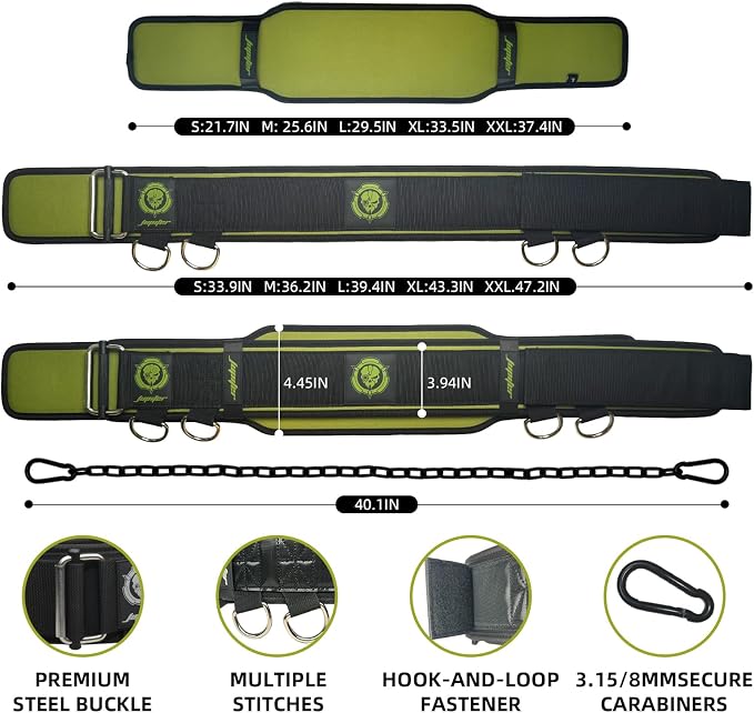 2-in-1 Weightlifting Belt & Dip Belt with Chain for Added Weight Training,Weightlifting, Squats, Deadlifts,Powerlifting for Men & Women