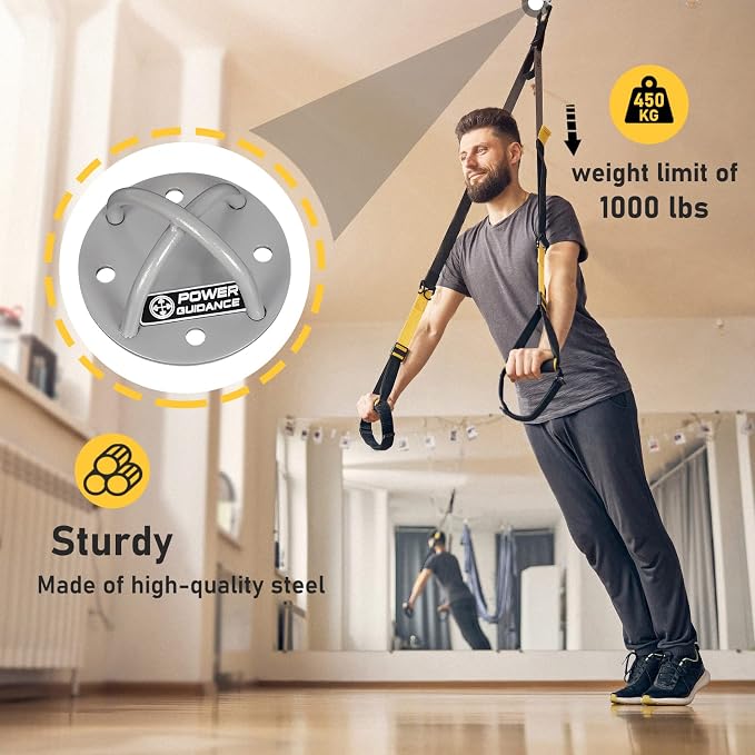 POWER GUIDANCE Wall and Ceiling Mount Bracket for Suspension Straps, Gymnastic Rings, Yoga Swings & Hammock Resistance Band Battle Rope