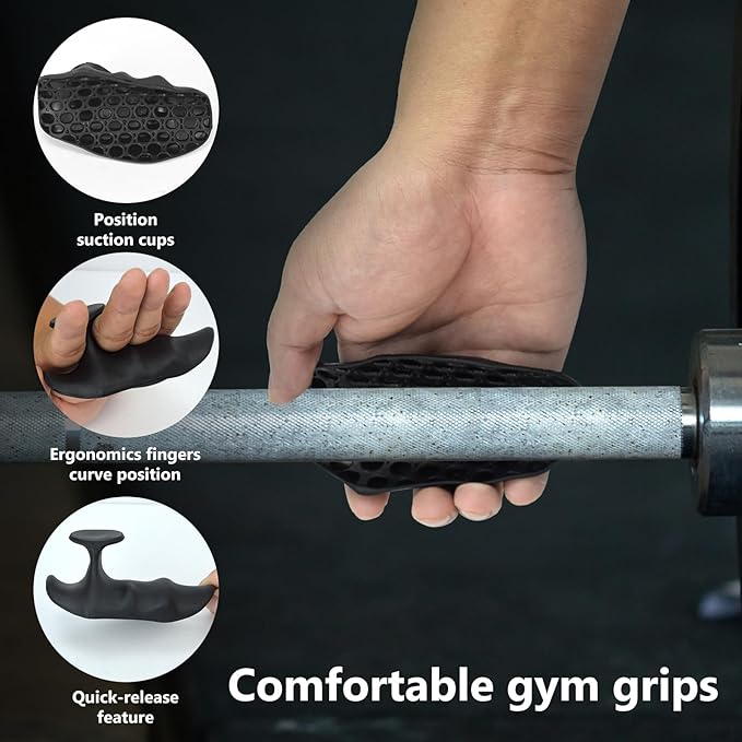 Rubber Gym Grips for Weight Lifting Workout Grip for Men Women | Anti-Slip Workout Grips for Weight Lifting Hand Protector, Rubber Weight Lifting Grips for Men Women Bodybuilding, Deadlifts