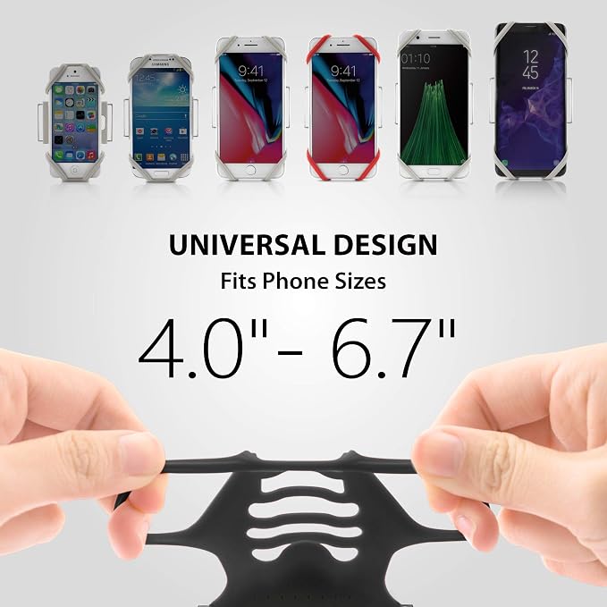 BONE Run Tie, Universal Running Phone Armband for 4"-6.7" Smartphones | Sweat Wicking, Skin-Friendly & Washable Silicone Strap, Workout Phone Arm Holder for Running (Gray - S Arm Size 7.9-9.8")