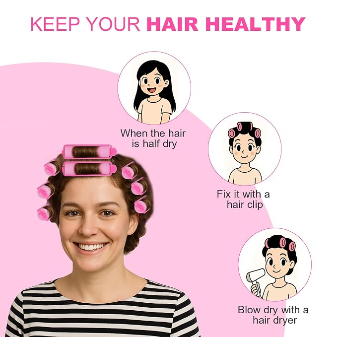 60 Pieces Foam Sponge Hair Rollers - Soft Sleeping Hair Curlers for Hair Styling (0.59inch, Pink)