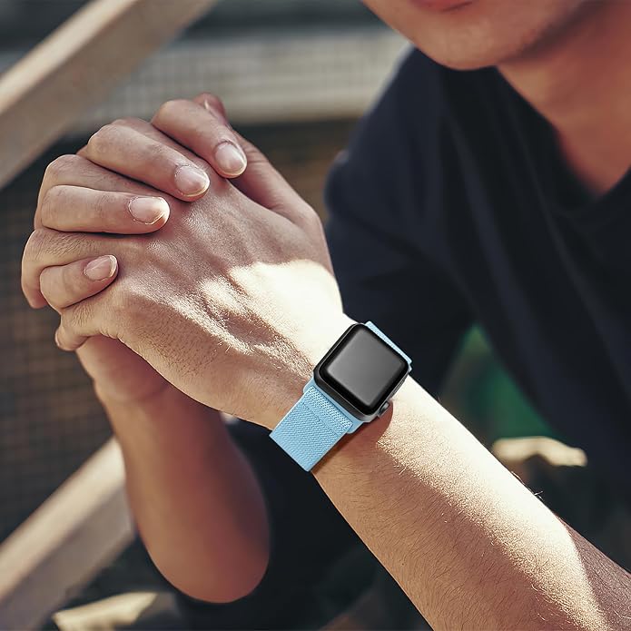 Lerobo Braided Band Compatible with Apple Watch Series 11 10 9 8 7 46mm 45mm 41mm Ultra SE 3 2 1 49mm Series 6 5 4 3 44mm 40mm 38mm 42mm Men iWatch Bands Women Stretchy Nylon Solo Loop Sport Strap