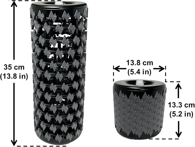 Collapsible Foam Roller for Exercise and Recovery (13 Inches), Easily Portable at 5.5 inches (Gray)