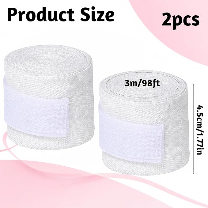 2 Pcs White Hand Wraps Boxing Hand Wraps, Elastic Wrist Support Straps 236" | Extra-Long Gauze Wraps with Thumb Loop And Hook Closure for Boxing Muay Thai Kickboxing Sparring Training