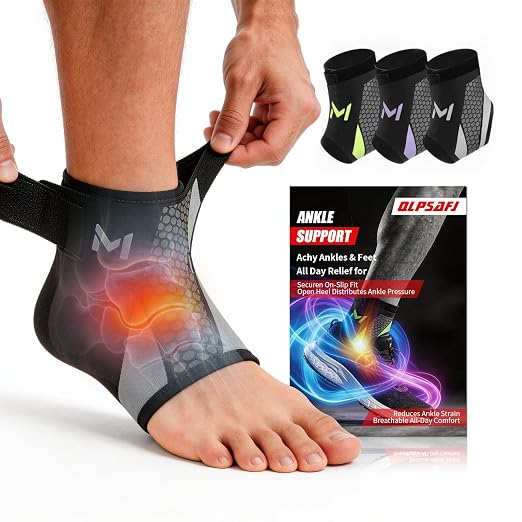 2-Pack Ankle Brace Pro Lace up Anklepro Support Women Men Bidirectional Motion Softball Ankles Sports Sock with Straps Lightweight Basketball Elastic Ankle Stabilizer for Sprained Injured Foot (Gray)