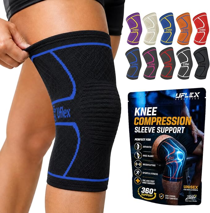 Knee Brace for Men and Women Knee Compression Sleeve Knee Support Wraps for Arthritis Joint Pain Relief, Workout, Swelling, Sports, Circulation, Running, Recovery for ACL & Meniscus Tear
