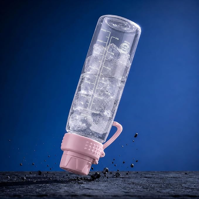 32oz Clear Water Bottle - BPA-Free Tritan Plastic, Fast Flow Spout Lid, Wide Mouth & Leakproof Design Hiking Water Bottle Suitable for Travel, Outdoors, Gym, Travel, Home, School（Pink）