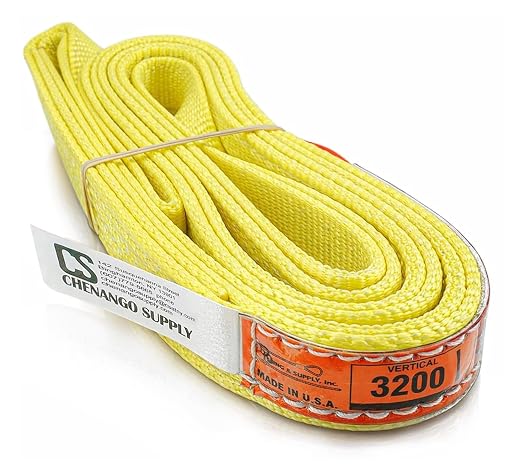 DD Sling 1 Inch x 6 Foot Nylon Lifting Sling – USA Made, 3,200 lb Vertical, 2,600 lb Choker, 6,400 lb Basket – 2-Ply Heavy Duty 900 Webbing, Type 4 Twisted Eye & Eye Rigging Sling, Safety Orange