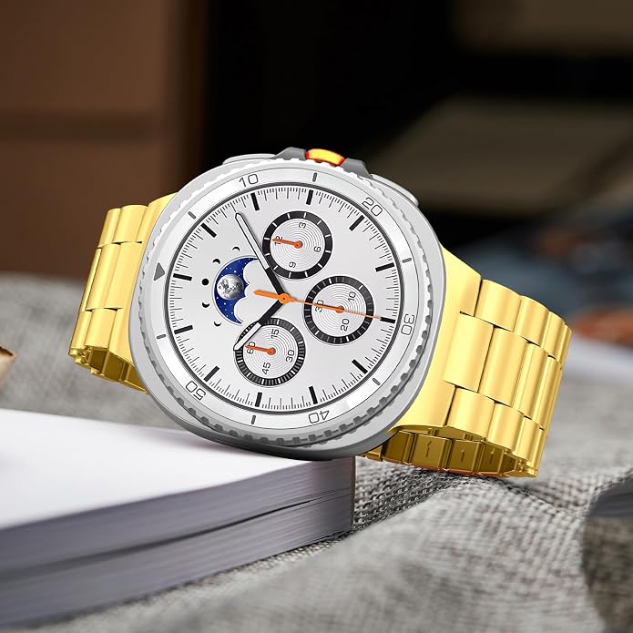 Metal Band for Samsung Galaxy Watch 9 8 40mm 44mm/Classic 46mm Men Women | Stainless Steel, No Gap Strap, Link Bracelet for Samsung Galaxy Watch 8 9 44 40mm/8 Classic 46mm, Business to Casual
