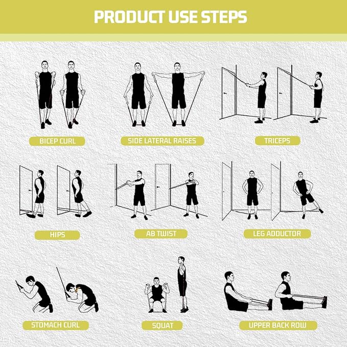 VEICK 10-150LBS Resistance Bands with Handles, Ankle Straps, Door Anchor | Accredited Lab Certified, 100% Natural Latex, Versatile for Yoga, Pilates, Strength, Home Gym