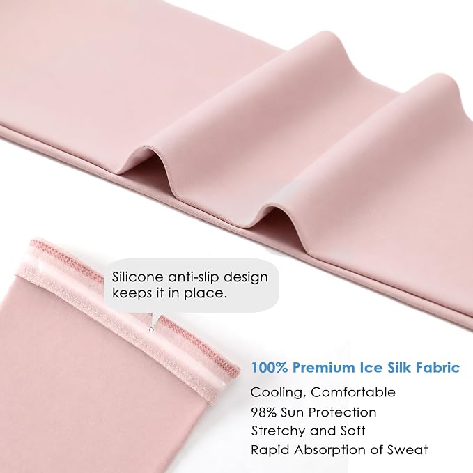 Achiou Volleyball Arm Sleeves for Women, Cooling Ice Silk Sun Sleeves Youth | Summer Ice Silk Compression Sleeves, UPF 50+ UV Protection, Perfect for Teen Girls & Women Outdoor Sports, Anti-slip Silicone