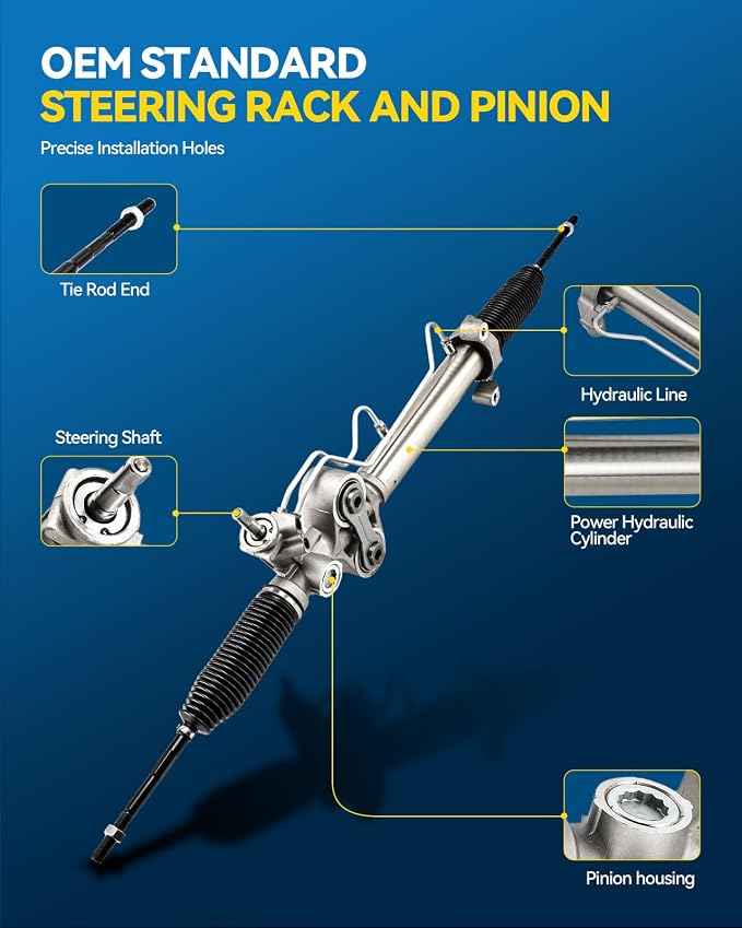 PHILTOP Power Steering Rack and Pinion Compatible with Chevy Silverado 1500 & GMC Sierra 1500 2007-2009 6.0L/2007-2011 2013 4.3L 4.8L 5.3L/2010-2011 6.2L, Hydraulic Rack and Pinion Replace 22-1154