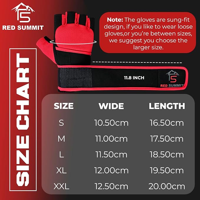 Weight Lifting Gym Gloves for Men & Women, Workout Exercise Gloves with Wrist Support & Anti-Slip Palm for Hanging, Rowing, Pullups, Bodybuilding, Powerlifting & Calisthenics
