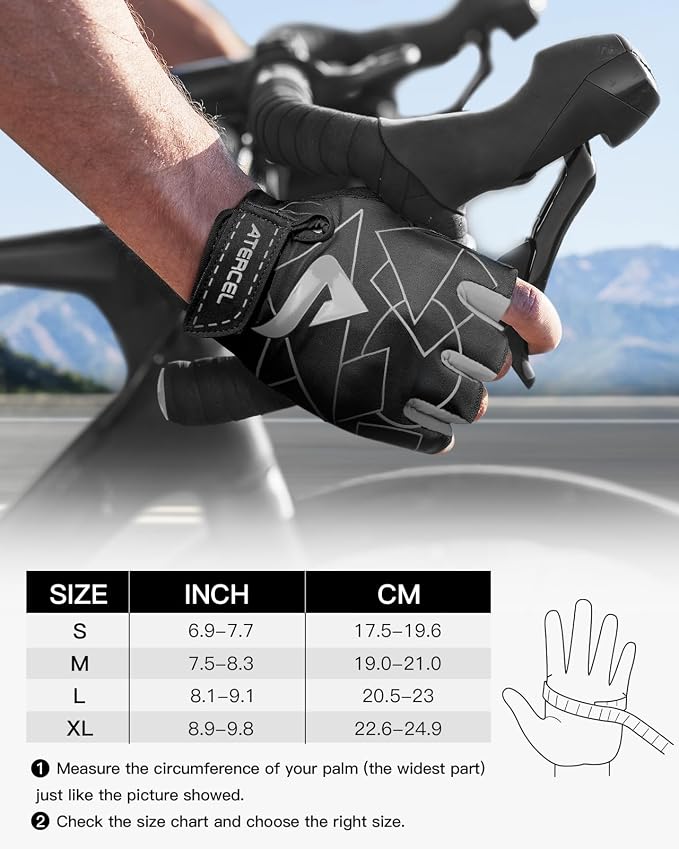 ATERCEL Cycling Gloves, Bike Gloves for Men Women, Bicycle Glove for Cycling, Workout, Gym, Training, Weight Lifting Outdoor, Mountain Bike, and Riding