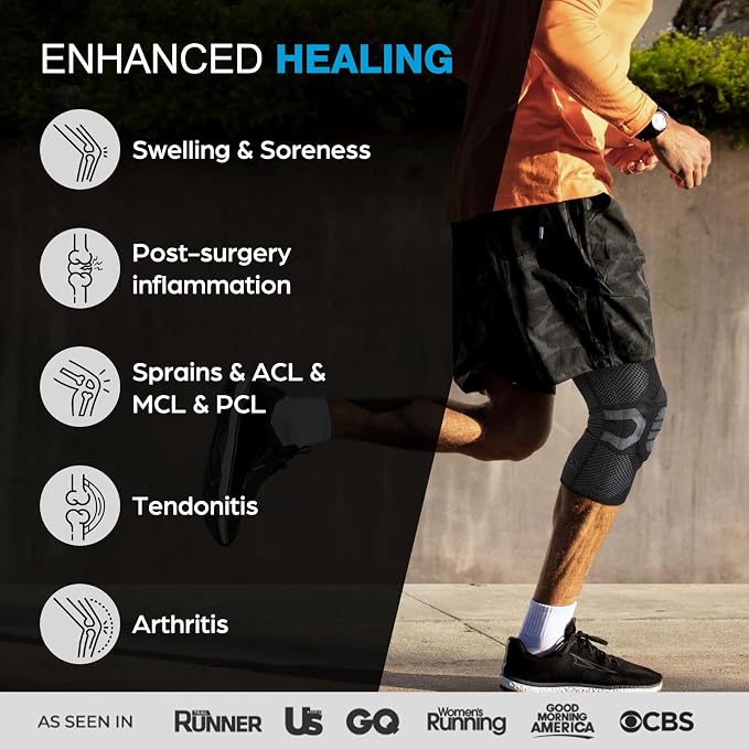 NEENCA Professional Knee Brace, Medical Knee Support for Women & Men Relief | Upgraded Version, Patented Patella Gel Pad & Side Stabilizers, For Knee Pain, Swelling, ACL,PCL, Circulation, Sports, Workout