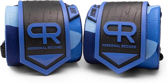 PR Personal Record Heavy Duty Premium Wrist Wraps, More Elasticity, Reinforced Stitching, Extra Wide Strap, Strong Thumb Loop, Larry Wheels Weightlifting Wraps