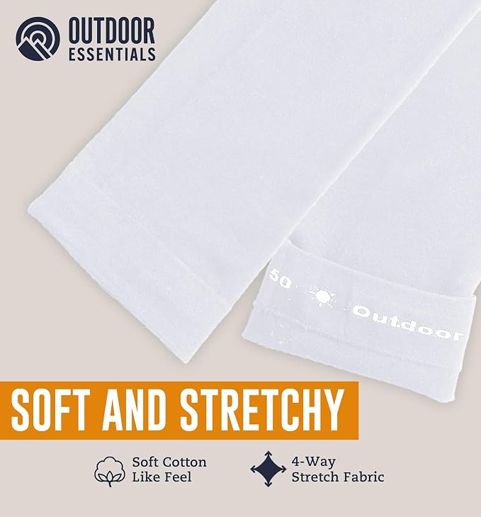 OutdoorEssentials UV Sun Sleeves for Men & Women, Cooling Arm Sleeves UPF 50+ | Golf, Tattoo Cover Up, Sun Protection