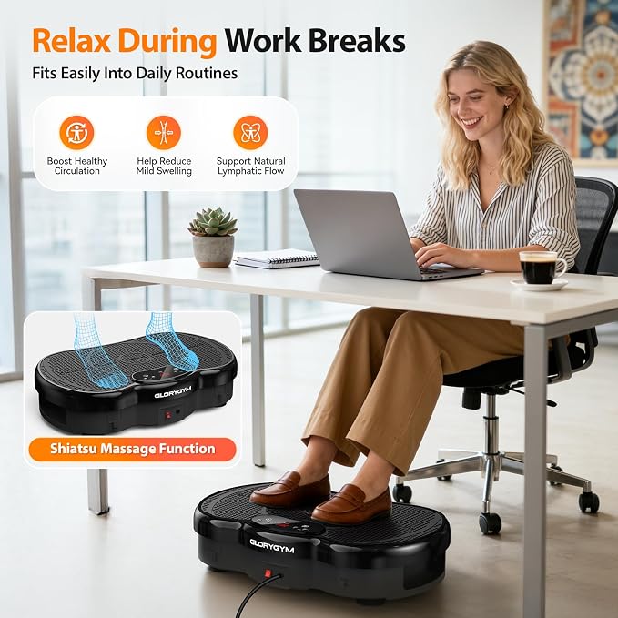 Vibration Plate Exercise Machine for Body Shaker Machine & Weight Loss, Shake Plate with Resistance Bands, 120 Speed Levels, Remote Control, Full Body Workout, Compact Home Gym Equipment