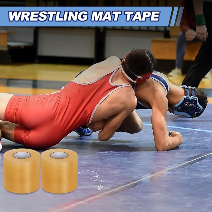 Pangda Wrestling Mat Tape 3 or 4 Inch Heavy Duty 7 Mil PVC Carpet Tape for Wrestling Grappling Exercise Mats Seaming Cover Gym Floor Carpet Seam