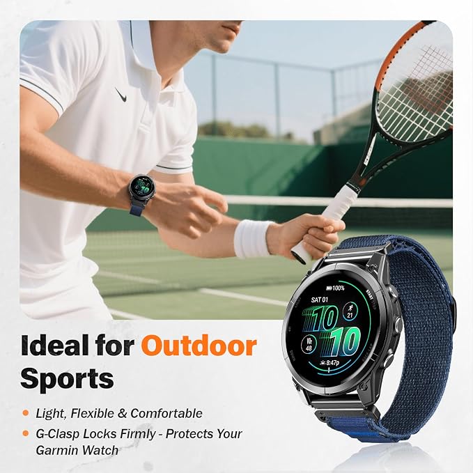 Alpine Loop Nylon Watch Band Compatible with Garmin Fenix 5X / 6X / 7X / 8 51mm, Quickfit 26mm Rugged Watch Bands for Garmin Fenix 8 Pro 51mm / 7X Pro / 6X Pro / 5X Plus, for Fenix 3, Tactix Delta