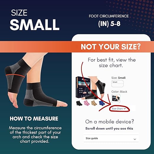 PhysFlex Ankle Brace Support - Ankle Compression Sleeve - Foot Brace for Women & Men - Tendonitis & Arthritis Ankle Brace Sports Running, Plantar Fasciitis Relief & Stabilizing Ankle Wrap