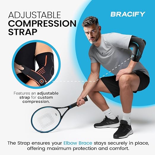 Tennis Elbow Brace for Women & Men, Fitness and Everyday Use (Large)