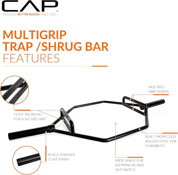 CAP Olympic Trap Bar | Heavy-Duty Hex Shrug & Deadlift Weight Bar