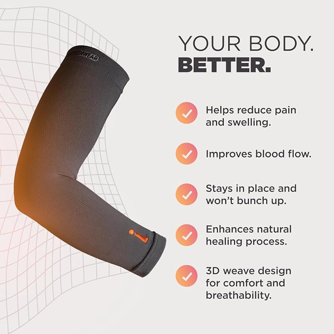 Incrediwear Arm Sleeve – Infrared Arm Sleeves for Men & Women, Arm Support | Muscle Recovery & Muscle Pain Relief for Tennis Elbow Tendonitis, Arm Sleeves for Baseball, Basketball, Football, Working Out