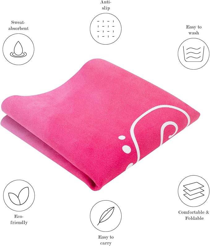 Foldable Yoga Mat, 1.5mm Thick Exercise Yoga Mat With Carry Bag | Non-slip Suede Lightweight Fitness Travel Yoga Mat for Hot Yoga, Exercise, Pilates, Home & Gym Use