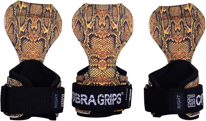 Cobra Grips Weight Lifting Gloves with Adjustable Neoprene Padded Wrist Wraps - Heavy Duty Alternative to Power Lifting Hooks for Deadlifts