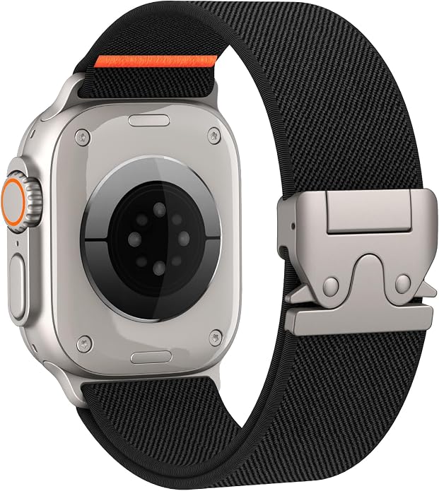 Elastic Sport Band for Apple Watch Ultra 3/2/1 Bands 49mm 46mm 45mm 44mm 42mm 41mm 40mm 38mm Men Women, Adjustable Parachute Buckle Nylon Fabric Wristband for iWatch Series 11 10 SE 9 8 7 6 5 4 3