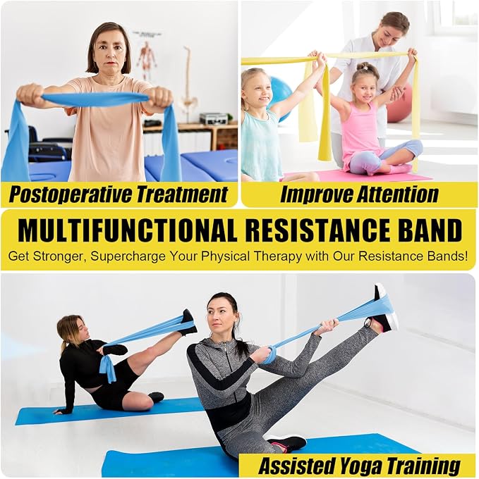 Resistance Exercise Band Kit,4 Pack Resistance Bands for Women or Men,Physiotherapy Recovery Fitness Band for Mobility Strength & Rehab Premium Quality