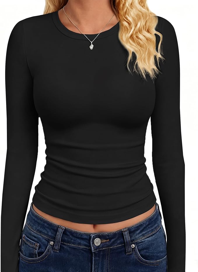 GAYHAY Long Sleeve Shirts for Women Tops Fitted Clothes Fall Fashion 2026 | Basic Tees, Girls School Outfits, Y2k Winter Tshirt, Tight Underscrub, Workout Casual, Cute Trendy Plain Compression Layering