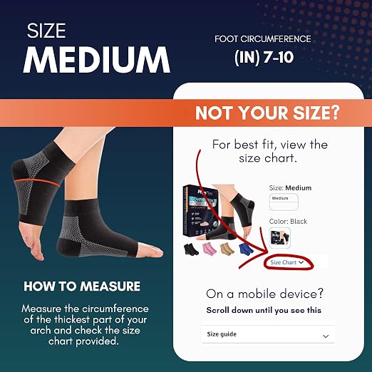 PhysFlex Ankle Brace Support - Ankle Compression Sleeve - Foot Brace for Women & Men - Tendonitis & Arthritis Ankle Brace Sports Running, Plantar Fasciitis Relief & Stabilizing Ankle Wrap