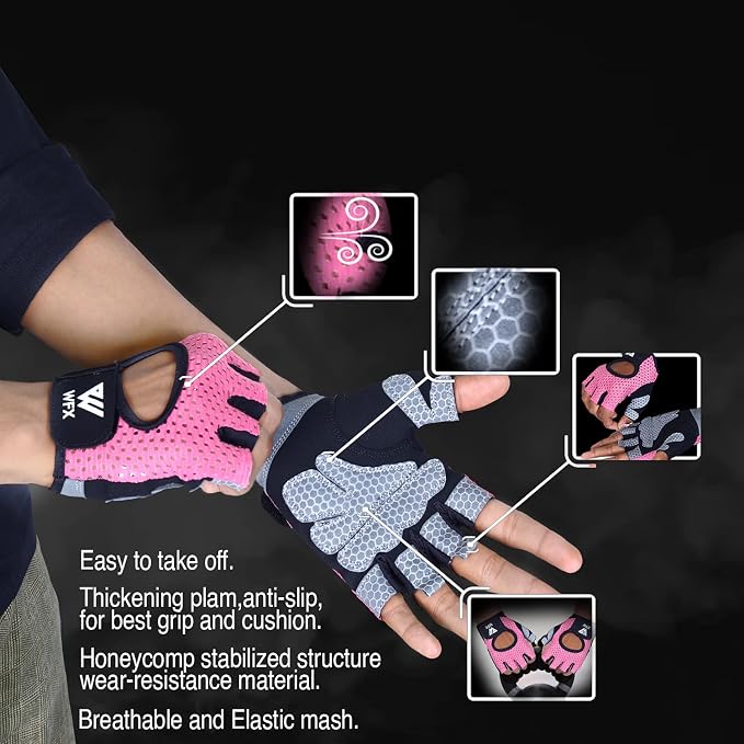 WESTWOOD FOX Weight Lifting Gloves for Men Women Gym Gloves with Wrist Wrap Support for Workout Training Exercise Fitness Hanging, Pull ups for Dumbbell, Cycling