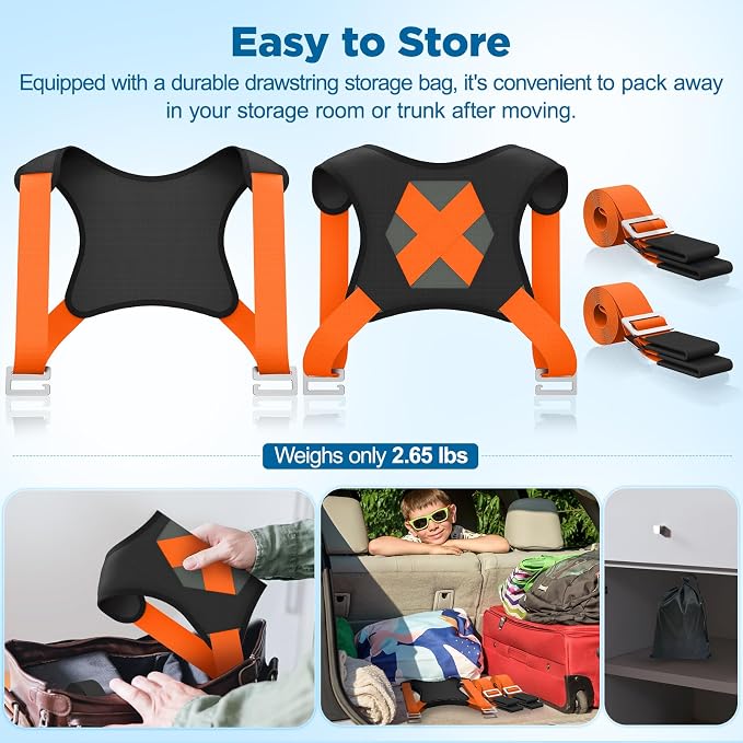 NOCOEX Moving Straps for Heavy Object - 2-Person Lifting and Moving System with Back Support - Shoulder Lifting Straps for Easily & Safely Carry Furniture Appliances Mattresses Object Up to 880 lbs