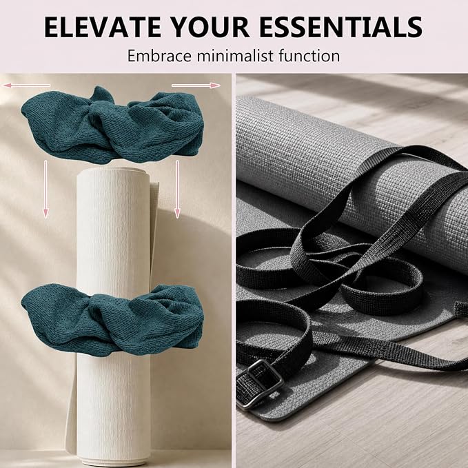 Yoga Mat Scrunchie Yoga Mat Strap Carrier Pilates Mat Holder | Holds Your Yoga Mat in Style, Adjustable & Stretchy Yoga Mat Band, Fits Most Standard Yoga Mats (mat not included),Yoga Gifts
