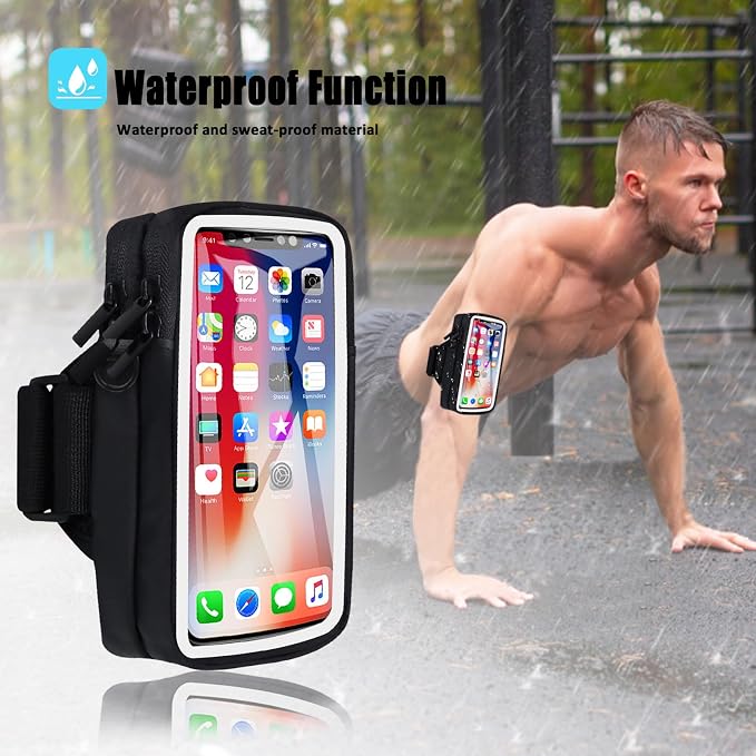 Phone Holder for Running Armband, Cell Phone Purse Small Crossbody Bags for Women Men Kids,3 in 1 Phone Sports Armband Sleeve Fit iPhone,Galaxy,Smartphones Hiking,Walking,Workout,Exercise,Gym