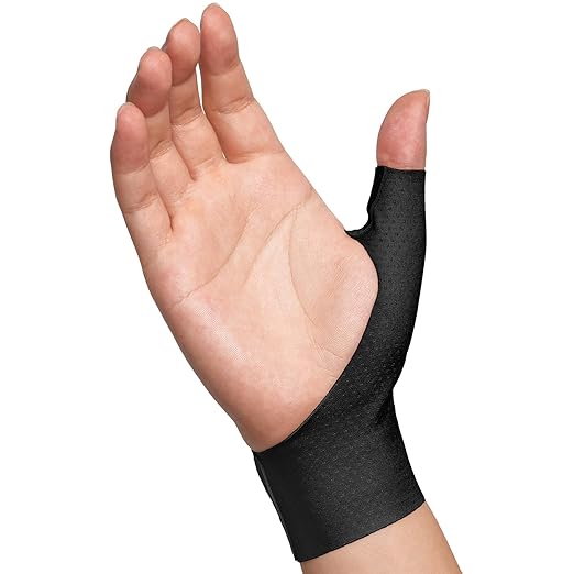 VELPEAU Elastic Thumb Wrist Support Brace (Pack of 2), Splashproof Compression Sleeve for Arthritis Pain, Tendonitis, Sprains, Sports, Splint Liner, Fits Left & Right Hands (Long Version - Black, Large)