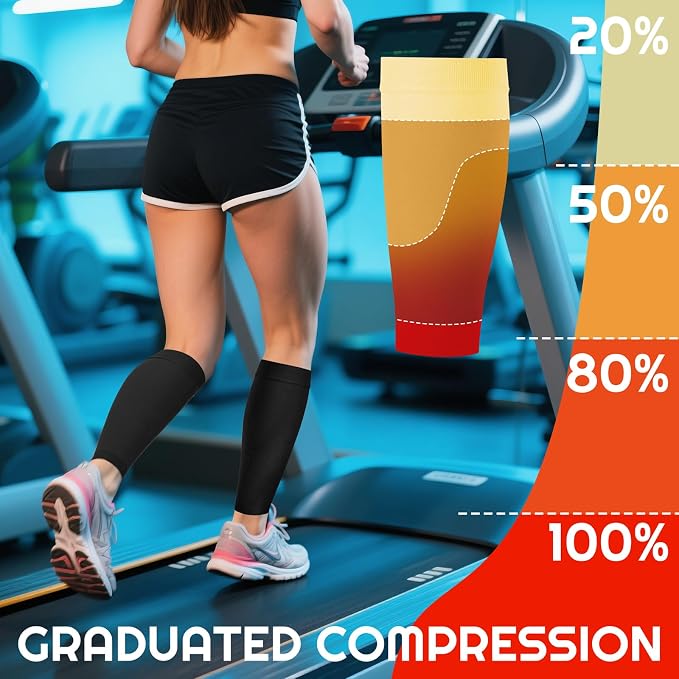2 Pairs Calf Compression Sleeves Women&Men 20-30mmHg Medical Shin Splint for Leg Surpport Relief Pain Varicose Veins