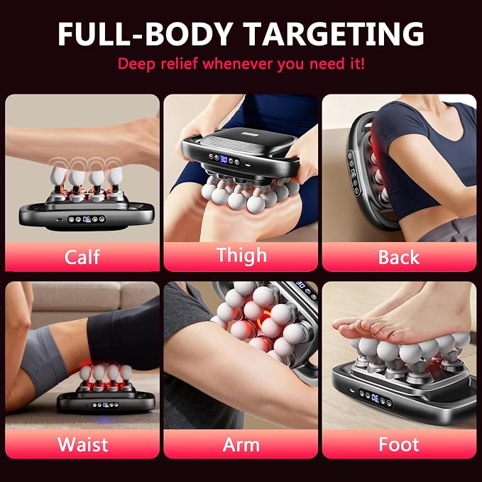KOOTLEE 16 Heads Deep Tissue Massage Gun, Percussion Muscle Massager for Back, Neck, Shoulders, Legs & Feet, Body Massager for Pain Relief & Muscle Relaxation, 3 Modes & 30 Intensity Levels