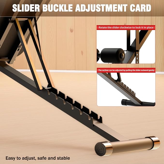 ALSO GO Adjustable Weight Bench, Workout Benches with Leg Extension, Foldable Incline Decline Bench Press, Roman Chair, Full Body Strength Training Equipment for Home Gym