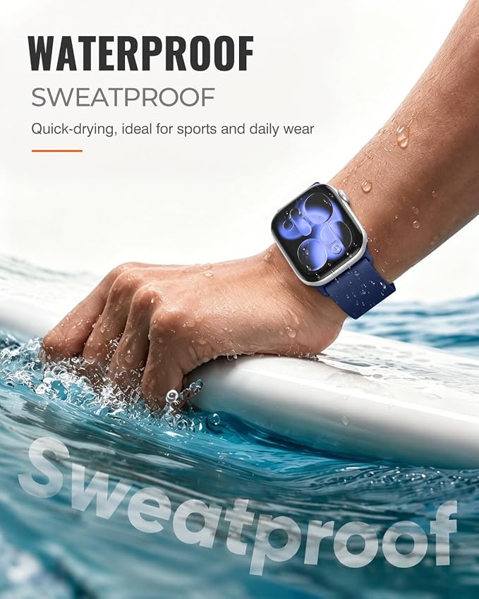 Magnetic Silicone Sport Band for Apple Watch 42mm 46mm 49mm 38mm 40mm 41mm 44mm 45mm Men Women, Patented Auto Lock Breathable Soft Loop for iWatch Ultra SE Series 11 10 9 8 7 6 5 4 3 2 1 All Day Comfort