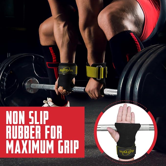 Weight Lifting Wrist Strap，Double Layer Leather Wrist Wraps with Neoprene Padding for Weightlifting & Deadlifts – Adjustable Gym Straps for Men & Women