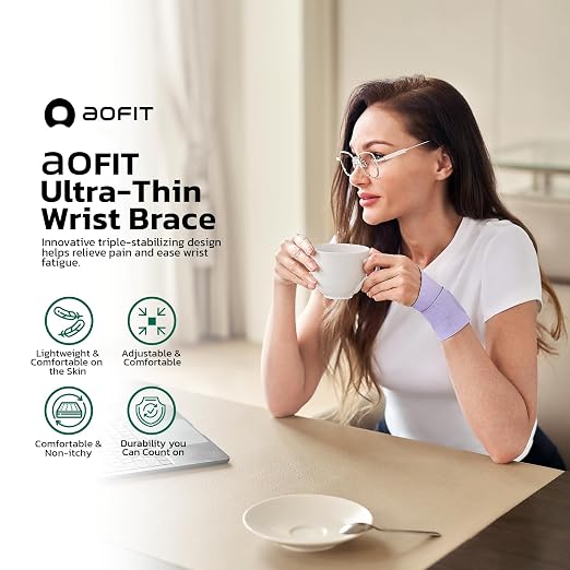 Adjustable Wrist Brace for Pain Relief, Carpal Tunnel & Tendonitis Support – Ergonomic Compression, Breathable & Anti-Slip Design, Fits Left & Right Hand, Ideal for Sports, Gaming & Office Use Purple