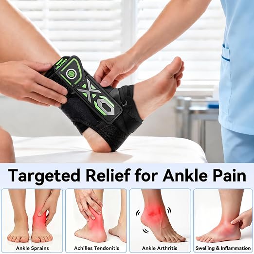Ankle Brace For Sprained Ankle Brace Lace Up Adjustable Ankle Stabilizer | Upgraded Ankle Brace For Men Women Ankle Support Air Fabric Cool Ankle Brace For Injury Recovery, Sports,Running,Work