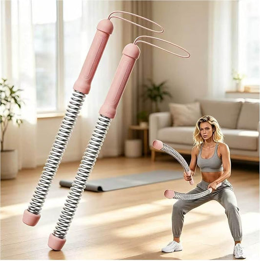 Ropeless Battle Ropes for Home Gym - Heavy Duty Cordless Workout Ropes for HIIT, Strength & Cardio Training, Portable Exercise Equipment for Men & Women, Low-Impact Fitness Rope (pink)