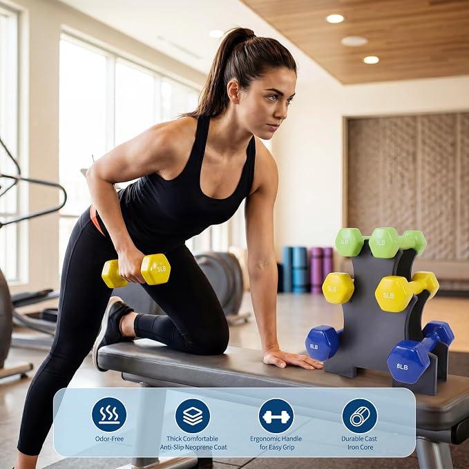 Dumbbell Set for Women and Men,Neoprene Coated Free Hand Weights Set