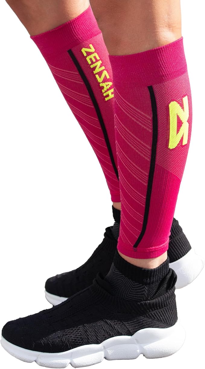Zensah Featherweight Compression Leg Sleeves - Relieve Shin Splints, Calf Strains